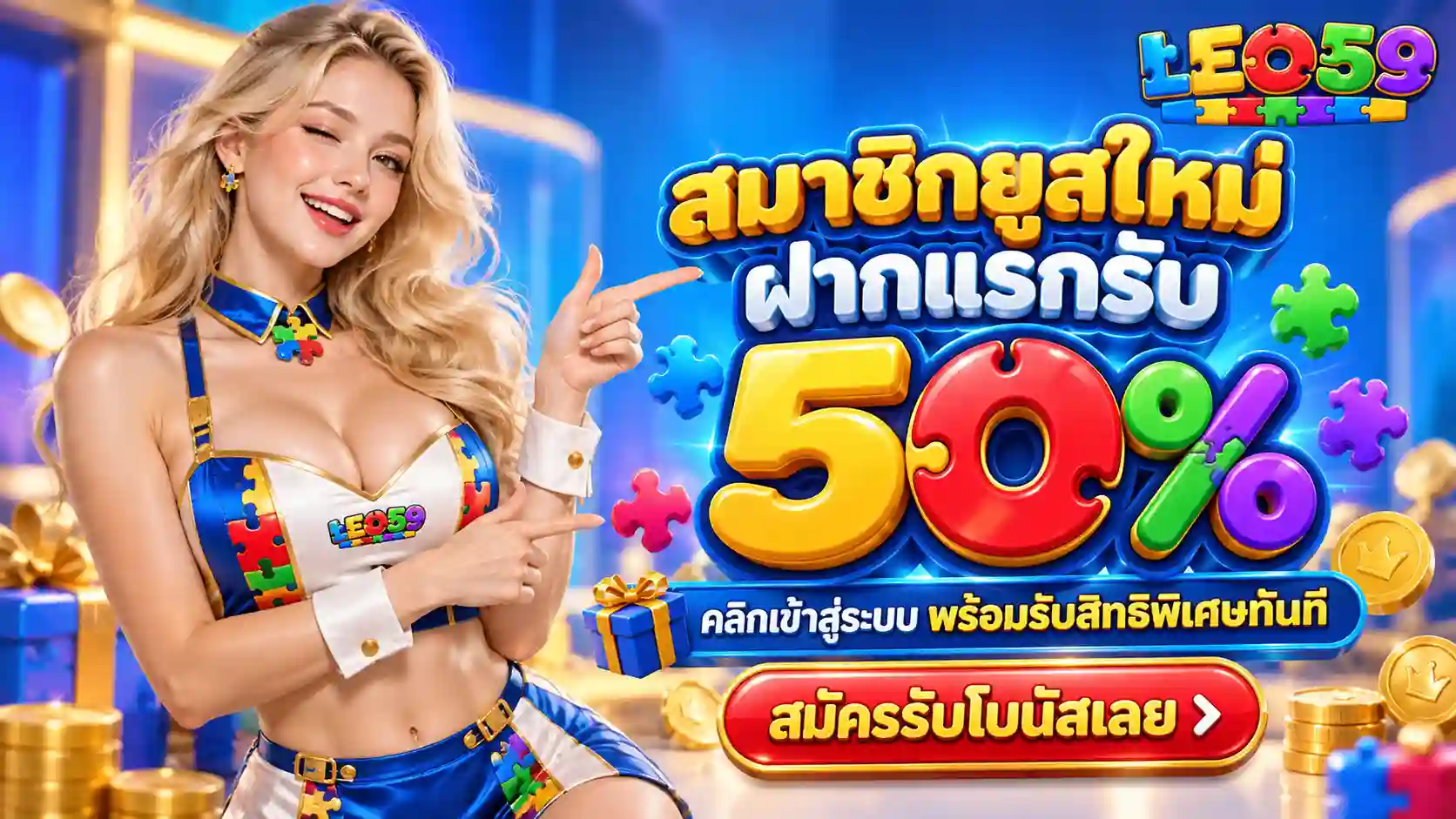 LEO59 โบนัส 50% สีสันสดใส